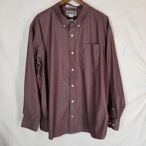 Duluth Trading Mens XXL Shirt Wrinkle Fighter Long Sleeve Dark Pink 2XL